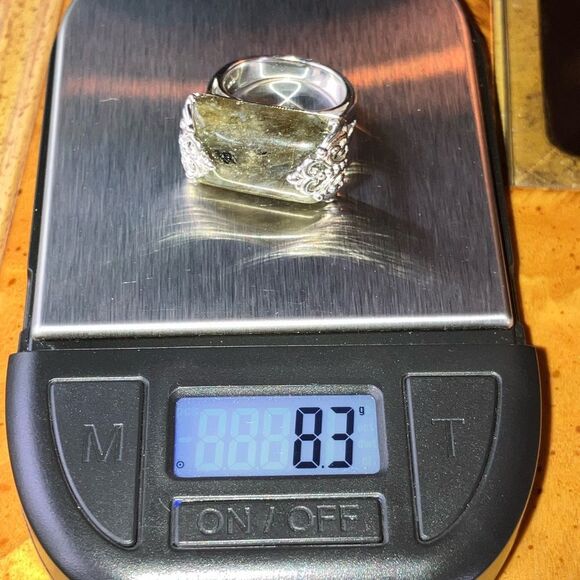 Natural Labradorite Sterling Silver Ring Size 6 - Picture 10 of 10
